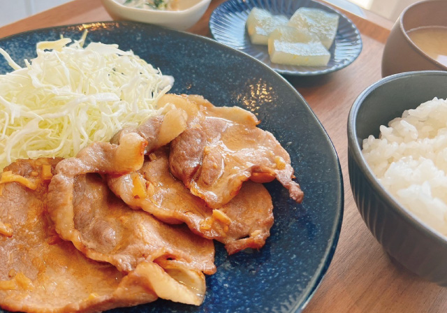 漬け込み刻み鹿野高原豚生姜焼き定食